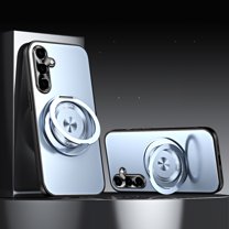 3-in-1 [Magnetic KickStand Ring Holder] for Samsung Galaxy S25, Phone Case Compatible with MagSafe, Phone Case with Stand Military Shockproof Anti-fall Protective Magnetic Cover,Blue