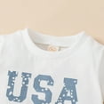 thumbnail image 6 of KAOOCXU Boy Girl New Tshirt Short Sleeved Birthday Letter Printed Shirt Tops Solid Color Shorts Independence Day 4 Of July 2Pc Set Outfits Clothes, 6 of 9
