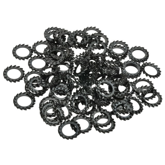 Lot de 100 Laveuse à Dents Externe M12 Acier au Carbone Laveuse Dentelée Noire