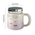 thumbnail image 3 of HengDidi 450ml Ceramic Mug with Lid, Beautiful Coffee Cup for Home Office, Sturdy Handle Design, Durable and Stylish in Multiple Colors, 3 of 7