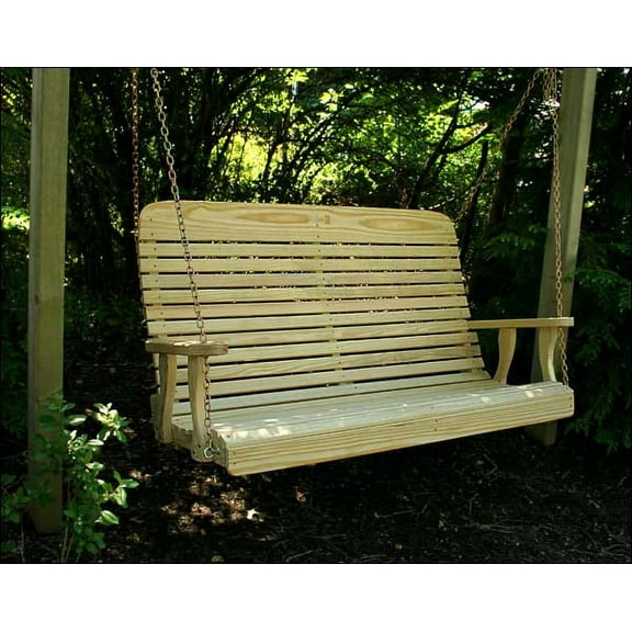 53" Treated Pine High Crossback Porch Swing