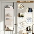 thumbnail image 4 of BEAUTYPEAK Full Length Arched Door Mirror 48"x14" Floor Mirror Hanging Wall-Mounted Mirror, Black, 4 of 7