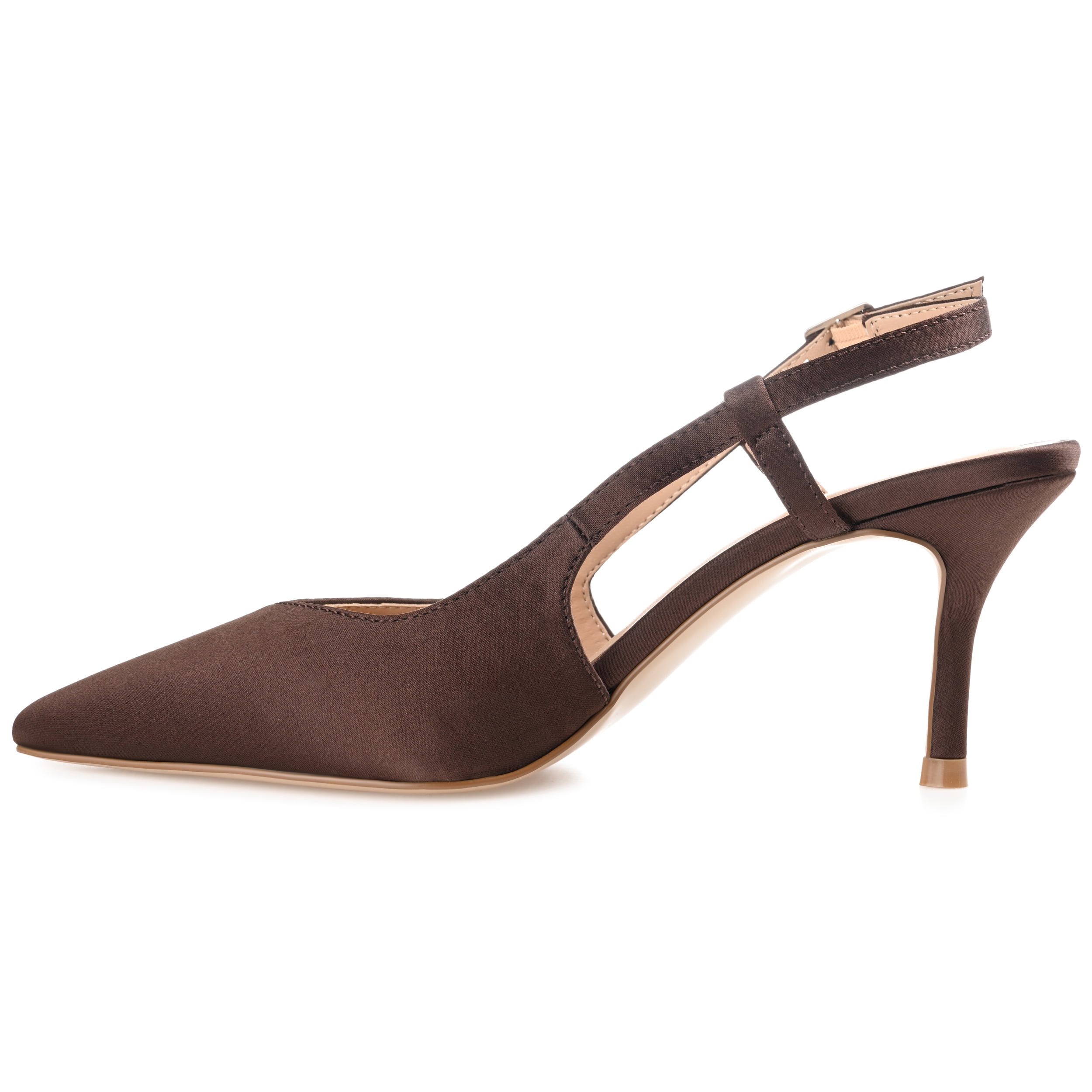 Journee Womens Knightly Sling Back Mid Stiletto Pointed Toe Pumps, Widths Available