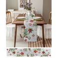 thumbnail image 3 of Ldtrchee Gray Christmas Balls Table Runner 36 Inches, Red Green Xmas Botanical Snowflake Bed Runner Dresser Scarves Tabletop for Indoor Outdoor Parties/Ceremony/Banquet, 13"x 36", 3 of 8
