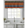 thumbnail image 4 of Mexico Striped Curtain Valances for Windows, Red Blue Green Rainbow Colored Stripes Kitchen Valance Window Treatment, Light Filtering Block Curtains for Bathroom/Bedroom/Living Room 60'' x 18'', 4 of 9