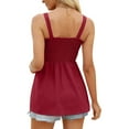 thumbnail image 3 of Lucakuins - Camisola informal de verano para mujer, a la moda, de color sólido, sin mangas, con pliegues Lucakuins  moda, 3 of 5