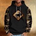thumbnail image 2 of ZVNAΖH Men's Western Tribal Moose Print Hoodie Raglan Sleeve Loose Fit Long Sleeve Pullover with Drawstring, M-3XL, 2 of 5