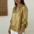 thumbnail image 5 of Mujeres de Verano Tops Casual Cuello Redondo Botón Decorado Manga Corta Superior, Ligera Blusa Cómoda para el Uso Diario, Camisas Y Tops de Moda, 5 of 5