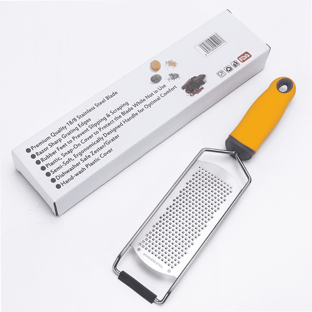 Ginger Nutmeg Best for Parmesan Garlic Fruit Semi-Soft Handle and Stainless Steel Blades with Cover Chocolate Vegetable High Key Kitchen Cheese Grater Lemon Zester 