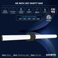 thumbnail image 7 of Luxrite LED Black Bathroom Vanity Light Fixtures 48 Inch 5CCT 2700K-5000K 38W 3000 Lumens Dimmable Damp Rated, 7 of 7