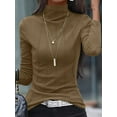 thumbnail image 2 of Long Sleeve Solid Turtleneck Slim T-Shirt for Women, Versatile for Spring & Fall, 2 of 7