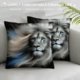 thumbnail image 3 of Leisuo Decorative Throw Pillow Covers Art Lion Lumbar Pillow Cases for Couch Sofa Bed,Rectangular Cushion Cover White, 3 of 5