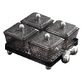 thumbnail image 1 of Bandeja dividida Tabla de té Accesorio Manejo Manejo Tray de fruta seca Bandeja de almacenamiento de dulces para reuniones familiares Festivales Café 4 piezas gris, 1 of 8