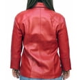thumbnail image 3 of Chamarra de piel elegante color rojo con cuello de solapa para dama Castelli Leather Authentic Georgette Chamarra bomber elegante con cuello de solapa, 3 of 4