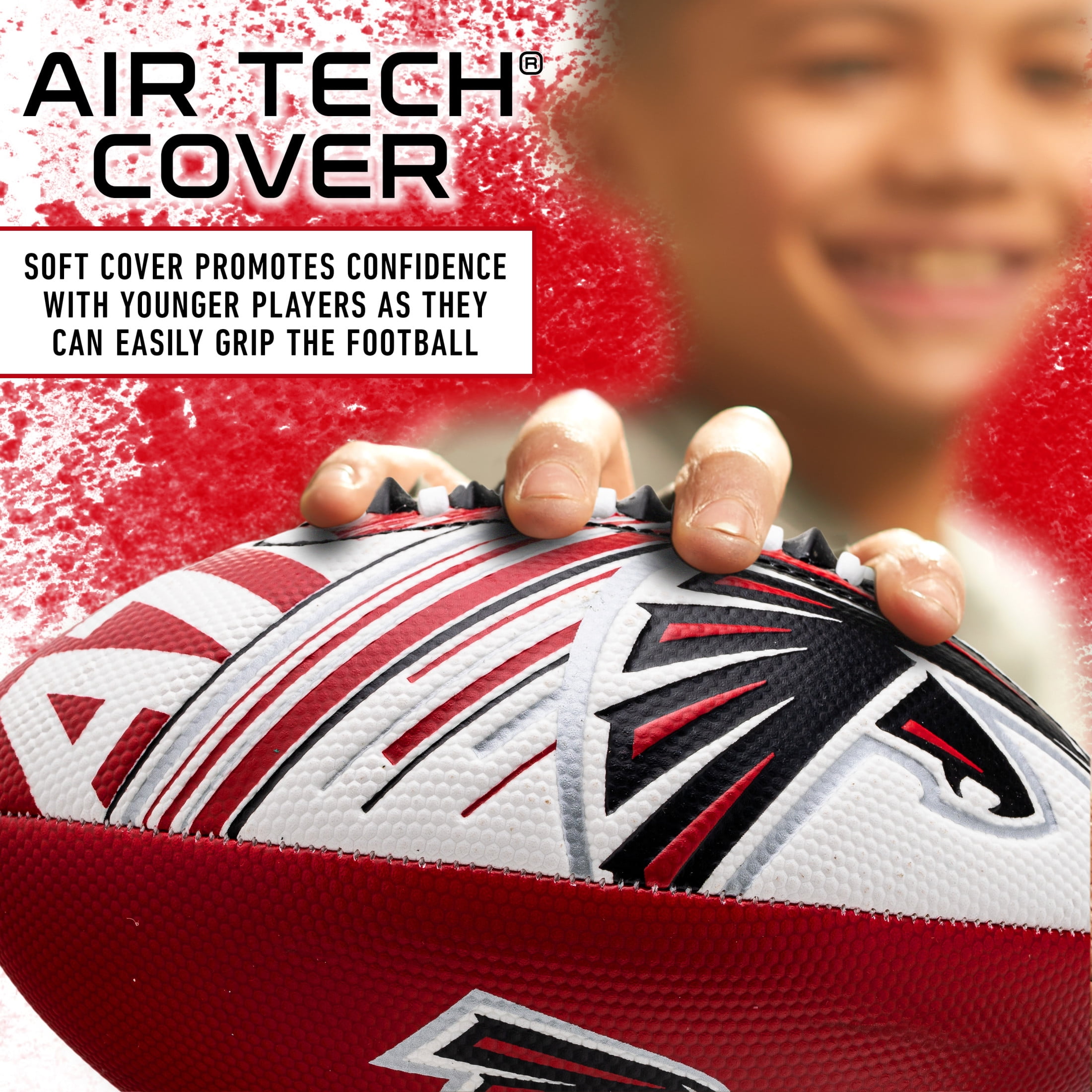 NFL Atlanta Falcons Football - Youth Mini Football - 8.5" Football- SPACELACE Easy Grip Texture- Perfect for Kids !