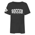 thumbnail image 3 of ERkkoi Women Soccer Mom Shirt Soccer Ball Graphic Tee Football Mommy Letter Printed Tops Game Day Short Sleeve Shirt Black L, 3 of 4