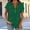 Army Green, variant on Floleo Women's Printed V-Neck Short Sleeved Shirt Casual Loose Henry T-Shirt Loose Fitting Button up Front Shirt Women's Daily Summer Casual Top(Navy,S)