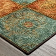 thumbnail image 4 of Mohawk Home Free Flow Artifact Panel Multi Transitional Patchwork Printed Runner, 1'8"x6', Orange & Teal, 4 of 10