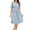 Blue, variant on Ecqkame Women's Summer Floral Print Dress Casual V Neck Short Sleeve Beach Dresses Tummy Sexy Control Vacation Dresses with Pocket Blue M