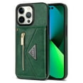 thumbnail image 4 of Nalacover for iPhone 14 Pro Zipper Wallet Case,Luxury Premium PU Leather Back Soft TPU Magnetic Buckle Flip Card Pocket Shockproof Slim Cover with Adjustable Crossbody Shoulder Strap,Green, 4 of 15