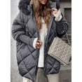 thumbnail image 5 of Women'S Quilted Down Jacket with Hood Long Sleeve Full Zip Casual Winter Coat Gray S, 5 of 8