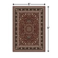 thumbnail image 6 of Pentantan 6'x9' Area Rug for Living Room, Red Retro Style Washable Rug with Anti-Slip Backing, 6 of 9