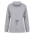 thumbnail image 6 of Annhoo High Neck Sweatshirt for Women Casual Long Sleeve Drawstring Waist Pullover Tops Fall Fashion Clothes, 6 of 8