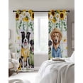 thumbnail image 3 of Dogs Blackout Curtains 45 Inch Length Watercolor Spring White Yellow Daisy Sunfower Floral Leaf Colorful Plaid Thermal Insulated Window Curtain Window Drapes 2 Panels for Living Room 52"Wx45"L, 3 of 9