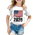 thumbnail image 4 of WUANDIXFA Little Girl Shirts 250 Anniversary USA Girls' United States Patriotic T-Shirt with American Flag Crewneck Short Sleeve White,2-3 Years, 4 of 5