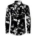 thumbnail image 1 of Camisa nueva para hombre, camisa informal con estampado de rayos, camisa de fiesta con solapa, diseño de diseñador de lujo a la moda, camisa de tela cómoda con botones, 1 of 6