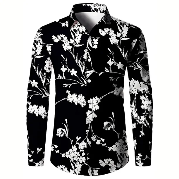 Camisa nueva para hombre, camisa informal con estampado de rayos, camisa de fiesta con solapa, diseño de diseñador de lujo a la moda, camisa de tela cómoda con botones