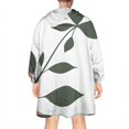 thumbnail image 2 of Wearable Oversized Blanket,Brown Boho Plant Pattern Wearable Blanket Hoodie for Adults,Cozy Hooded Blankets with Super Pockets,Super Warm Fuzzy Pullover for Women & Men, 2 of 6