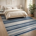 thumbnail image 3 of ODIKA Layering Vintage Striped Plaid Weathered Bands Navy Gingham for Dining Room, Large Office, Lounge, Non-Slip Chair-Friendly, 3 of 7
