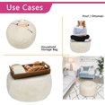 thumbnail image 6 of Unstuffed Handmade Moroccan Round Pouf Foot Stool Ottoman Seat Faux Leather Large Storage Bean Bag Floor Chair Foot Rest for Living Room, Bedroom or Wedding Gifts (Ivory White), 6 of 15