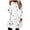 White, variant on Women's Mid-Length Star Print Pullover, Double-Sided Fleece Hoodie, Loose Fit Round Neck Sweatshirt, Cozy Plush Long Sleeve Top, Kangaroo Pocket Casual Loungewear Grey L
