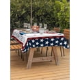 thumbnail image 4 of 60x84 Inch Outdoor Tablecloth with Umbrella Hole Zipper Rectangle Blue Red 4th of July Rectangular Tablecloths Outside Waterproof Independence Day Star Love Heart Patio Table Cover for Picnic Party, 4 of 8