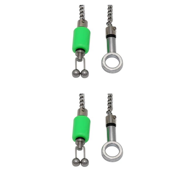 Indicadores de mordida Eigraketly Cambio rápido Terminal en forma de 8 Conector de pesca Alarma de carpa Verde 2piezas