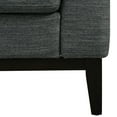 thumbnail image 6 of GDF Studio Noxon Contemporary Fabric 3 Seater Sofa with Accent Throw Pillow, Charcoal and Dark Walnut, 6 of 10