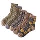 thumbnail image 4 of Xiao Hua pares de calcetines florales para mujer, calcetines de algodón con rayas nórdicas y flores, calcetines retro bonitos y dulces con flores para niñas 5-b, 4 of 5