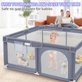 thumbnail image 3 of Baby Playpen, Large Indoor and Outdoor Playpen, 360° Visibility Baby Playpen, Sturdy Secure Playpen, for Toddler-Grey, 3 of 6