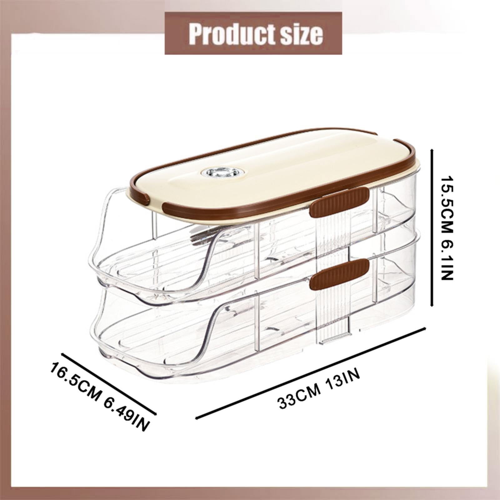 VEFSU Automatic Rolling Egg Dispenser – Stackable Fridge Egg Container for Easy Access and Organization