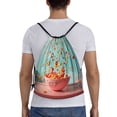thumbnail image 2 of Drawstring Backpack - Floating Colorful Cereal Splash Proof Small Drawstring Gym Bag for Women Men, Cinch Sports String Bag Backpack for Travel Swimming Beach, 2 of 8