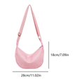 thumbnail image 5 of Bolso Bandolera Tejido Paja para Mujer Hobo Viajes Al Aire Libre () Rosa, 5 of 5