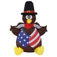 thumbnail image 2 of LED Light Up Inflatable Turkey Decoration with Top Hat for Outdoor Indoor Thanksgiving Fall Holiday Family Party Yard Display, 2 of 6