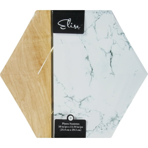 Elise Hexagonal Foil Marble Plates