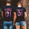 thumbnail image 2 of Colevkie King Queen Couple Tshirt Tee for Men Women Valentine Day Anniversary 1 Piece(Black-1-Queen,XS), 2 of 7