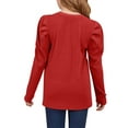 thumbnail image 2 of Hicidod Girls Puff Long Sleeve Shirts Lightweight Crew Neck Solid Color T Shirt Kids Stylish Spring Fall Tops Tee Blouse for Girl, 2 of 8