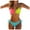Yellow, variant on Women's 2 Piece Bikini Set 2026 Seashell Cutout Swimsuit High Waist Tummy Control Summer Beach Swim Bathing Suits Blue for Size XXL
