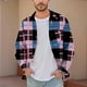 thumbnail image 1 of Blusa y camisa de manga larga con cuello vuelto para hombre, informal, a la moda, con botones, estampado a cuadros, blusa elástica de manga larga con cuello vuelto, blusa de poliéster para hombre, 1 of 5