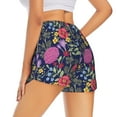 thumbnail image 3 of Vsdgher Floral Print Women's Running Double Layer Shorts High Waisted with Pockets Elastic Yoga Workout Athletic Gym Sports, 3 of 8